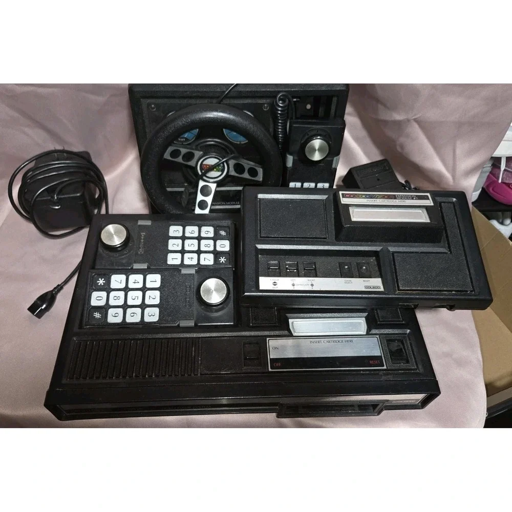 Coleco Vision Console Bundle Controllers & Expansion, UNTESTED
